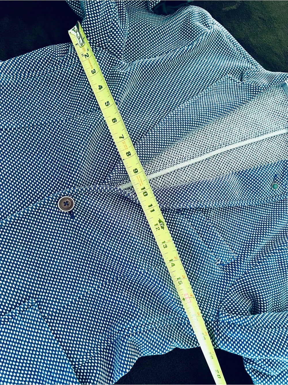 Woven Stretch ZARA Blue Patterned Men's Jacket - Picture 8 of 11